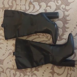 Just Fab Wren-E Black Extra Wide Calf Knee High Boots Sz 7.5